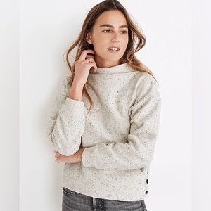 Madewell Donegal Mockneck Side-Button Sweatshirt